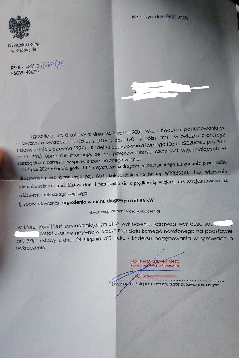 Myślał, że nikt nie mierzy mu prędkości. Ukarano go na podstawie nagrania z GPS innego auta